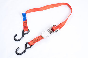 25mm racthet strap with stainless steel ratchet handle and plastic coated s hooks