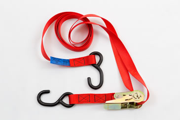 25mm ratchet strap with plastic coated s hooks